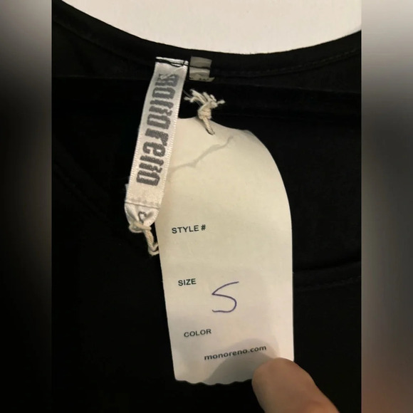 NWT monoreno Womens 3/4 Sleeve 95/5 Rayon/Spandex Flowy Mini‎ Dress Chiffon Trim - Picture 2 of 6